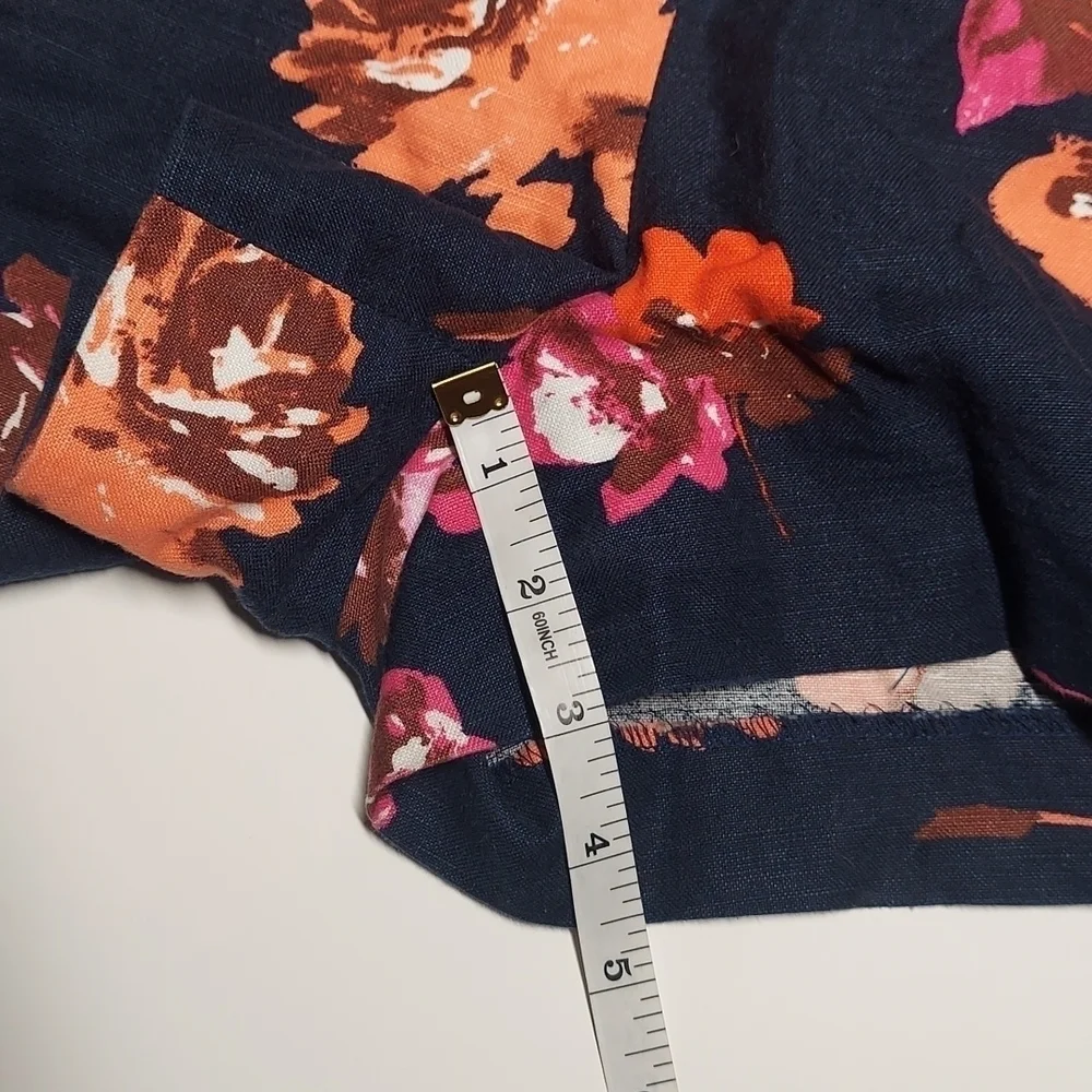 J.Crew Factory Navy Blue Floral Pull On Short Size 2 - Picture 8 of 11
